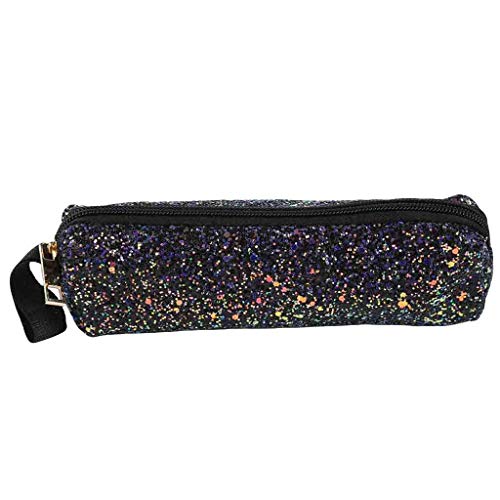 ALIKEEY Unisex Estudiante Lentejuelas Cremallera Embrague Bolsa Maquillaje Cosmético Bolsa Pluma Bolsa Herrera Boquillas Correas Zapatos Complementos, Verano Grandes Peque