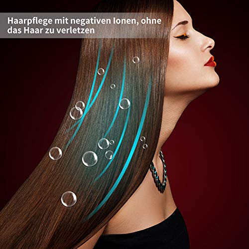 Alisador barba, Ato Bea Cepillo Alisador de Pelo 3 en 1 Cepillo Para Barba LCD 6 Control de Temperatura, Cerámica de Alta Temperatura Contra Quemaduras, Cepillo de Parada Automática Para Barba