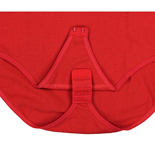 Alkato Body con Manga Larga y Escote Redondo para Mujer, Rojo, 38