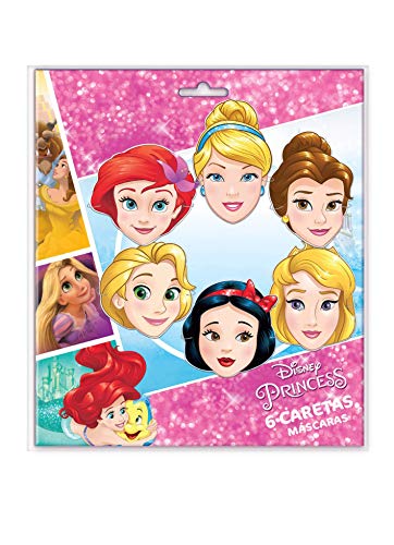 ALMACENESADAN 014000964, Pack 6 caretas Disney Princesas Adventure; Producto de cartón