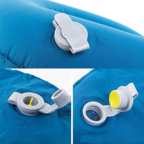 Almohada de viaje inflable en forma de U para cuello lumbar cojín de apoyo para cuello, almohada ergonómica cómoda y compresible para dormir siesta mientras acampa, mochilero u oficina (púrpura)
