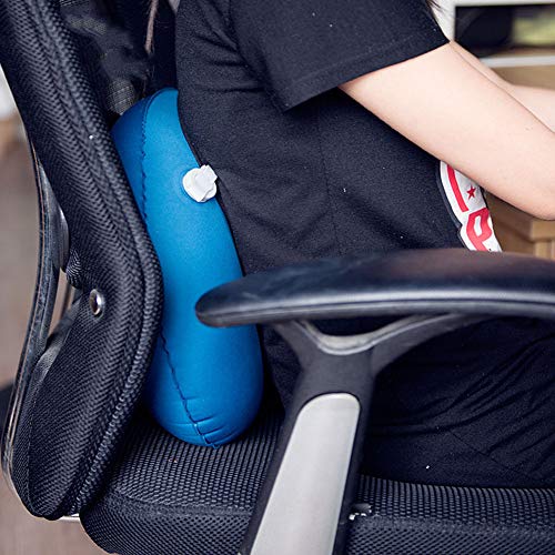 Almohada de viaje inflable en forma de U para cuello lumbar cojín de apoyo para cuello, almohada ergonómica cómoda y compresible para dormir siesta mientras acampa, mochilero u oficina (púrpura)