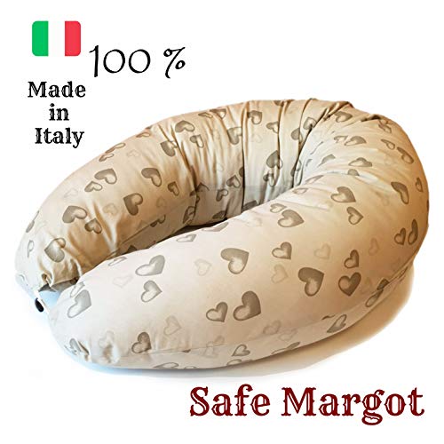 Almohada Embarazada y Cojin de Lactancia Almohada Maternidad Multifuncion Apoyo al Cuerpo de la Madre y del Bebé Durante el Embarazo y la Lactancia 100% Algodon Hipoalergénico Made In Italy (beige)