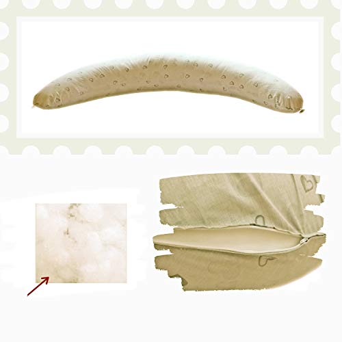 Almohada Embarazada y Cojin de Lactancia Almohada Maternidad Multifuncion Apoyo al Cuerpo de la Madre y del Bebé Durante el Embarazo y la Lactancia 100% Algodon Hipoalergénico Made In Italy (beige)