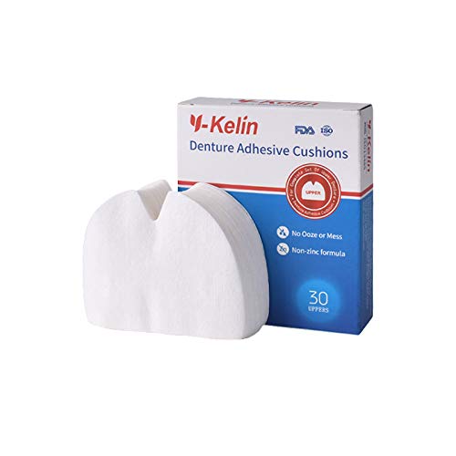 Almohadillas adhesivas para dentaduras superiores Y-Kelin, almohadillas superiores 30 (4 Pack)