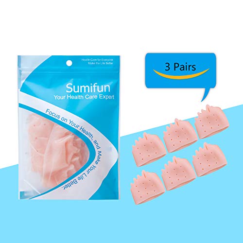 Almohadillas de metatarso Sumifun Gel, 3 pares de almohadillas de almohadillas de pie respirables Almohadillas de almohadillado extra suaves, alivio rápido del dolor en el pie