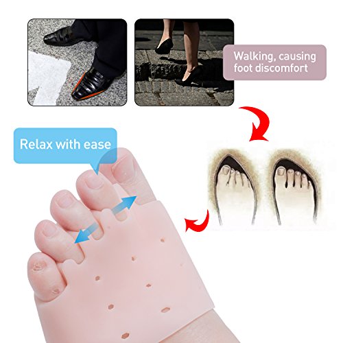 Almohadillas de metatarso Sumifun Gel, 3 pares de almohadillas de almohadillas de pie respirables Almohadillas de almohadillado extra suaves, alivio rápido del dolor en el pie