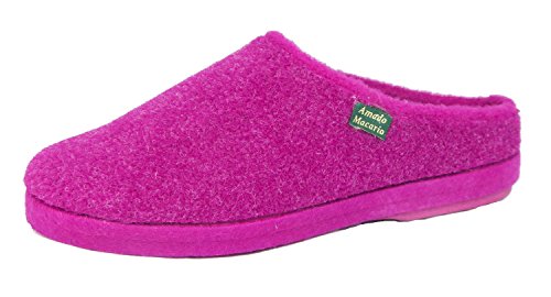 Amado Macario Malaga - Zapatillas de Estar por casa de Tela para Mujer, Color Rosa, Talla 37