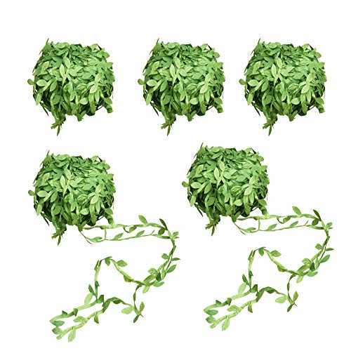 Amajoy - Guirnalda Artificial de 100 Metros de imitación de Hojas de follaje para Colgar Plantas, decoración para el hogar, jardín, rústico, Boda, Fiesta, Corona y decoración de Flores, Color Verde