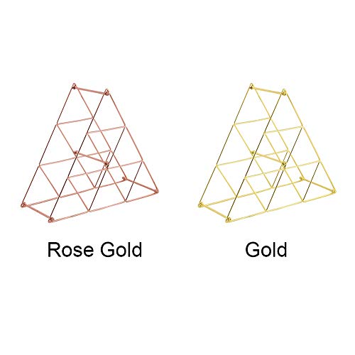 AmandaJ - Estante de hierro para vino, diseño de torre de hierro, color dorado y rosa, No nulo, dorado, Tamaño libre