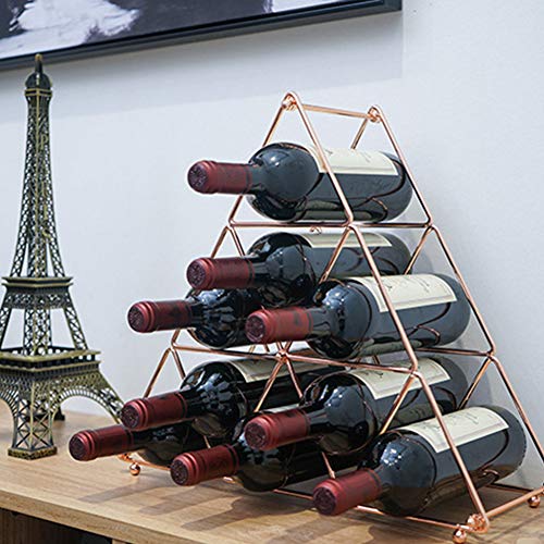 AmandaJ - Estante de hierro para vino, diseño de torre de hierro, color dorado y rosa, No nulo, dorado, Tamaño libre