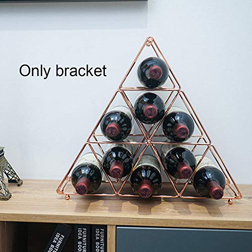 AmandaJ - Estante de hierro para vino, diseño de torre de hierro, color dorado y rosa, No nulo, dorado, Tamaño libre