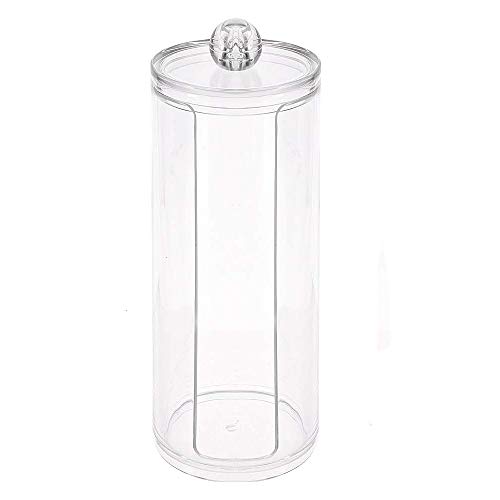 Amaoma Dispensador Discos Desmaquillantes Almohadillas de Algodón Dispensador Organizador de Maquillaje Acrilico Transparente Dispensador de Maquillaje Guardar Maquillaje con Tapa Redondo