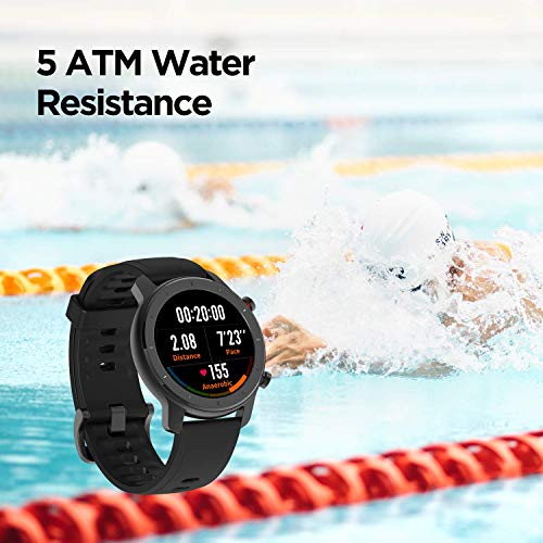 Amazfit GTR 42mm - Reloj Inteligente con frecuencia cardíaca y Seguimiento de Actividad, batería de Larga duración, Negro