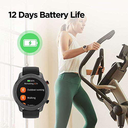 Amazfit GTR 42mm - Reloj Inteligente con frecuencia cardíaca y Seguimiento de Actividad, batería de Larga duración, Negro