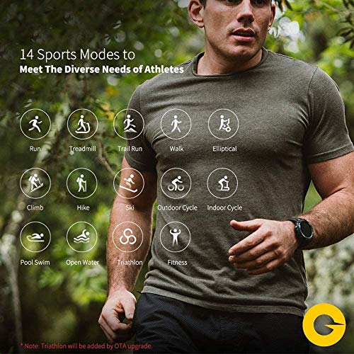 Amazfit T-Rex Reloj Smartwatch Deportivo - 20 Días Batería, 12 Certificados Militares, 50m Agua, 14 Modos Deportivos, Doble Satélite, Pantalla AMOLED (Antihuellas), Bio-Tracker PPG, V.Global (Negro)