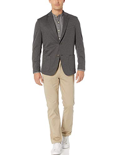 Amazon Essentials - Chaqueta deportiva de punto para hombre, Gris carbón jaspeado, M