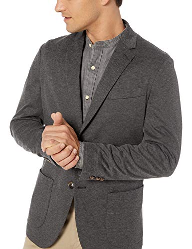 Amazon Essentials - Chaqueta deportiva de punto para hombre, Gris carbón jaspeado, M