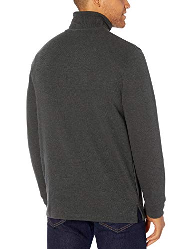 Amazon Essentials - Jersey estándar de hombre con acanalado francés y cremallera corta en el cuello, Carbón Heather, US XS (EU XS)