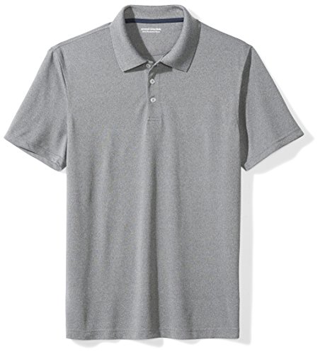 Amazon Essentials Slim-fit Quick-Dry Golf Polo Shirt, Gris Heather Grey), Medium (Talla del fabricante:):)