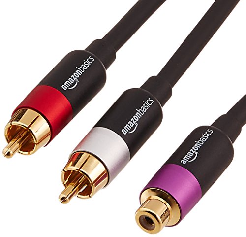 AmazonBasics - Adaptador RCA en Y (2 machos a 1 hembra), 30,5 cm