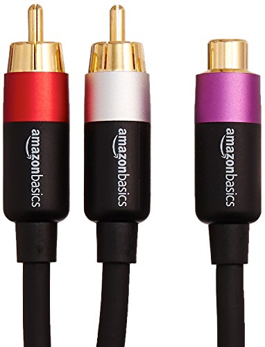 AmazonBasics - Adaptador RCA en Y (2 machos a 1 hembra), 30,5 cm