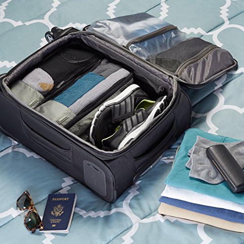 AmazonBasics - Bolsas de equipaje alargadas (4 unidades), Gris