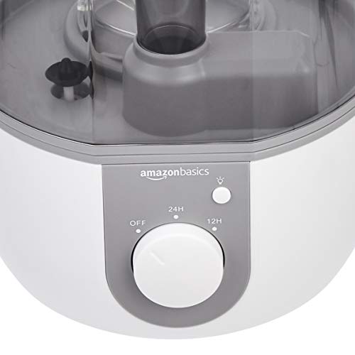 AmazonBasics - Humidificador con luz nocturna y difusor de aroma, de 4 l, blanco