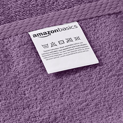 AmazonBasics - Juego de 2 toallas de secado rápido, 2 toallas de mano - Lavanda