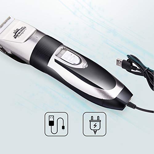 amropi Cortadoras Tranquilas de Pelo Recargables sin Cuerda para Mascotas Perros y Gatos, Botiquín de Cortapelos Profesionales para Animal Esquiladoras Tijeras,8 artículos