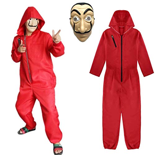 Amycute 2Pcs Disfraz de XL, Máscara de Salvador Dalí Traje Cosplay para Carnaval Navidad Halloween Festival de Musica