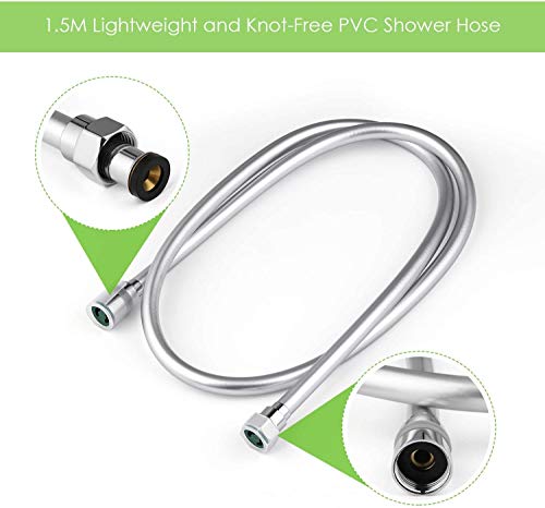 Amzdeal Sistema de Ducha 700 mm, Conjunto de Ducha con Barra 3 chorros, Barra de Ducha, Manguera de Ducha PVC 150 cm, Ducha de Mano 110mm / AZ012R