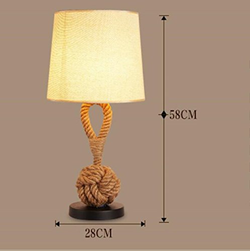 AMZH Creative Retro cáñamo Cuerda lámparas de Mesa Bar Europeo Decorar lámpara de Mesa Dormitorio Sala de Estudio Individualidad mesita de Noche lámparas E27 110V 220V