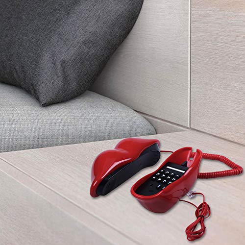 Andifany Novedad Sexy Rojo Boca Telefono con Diseno de Labios del Hogar por Cable Telefonico
