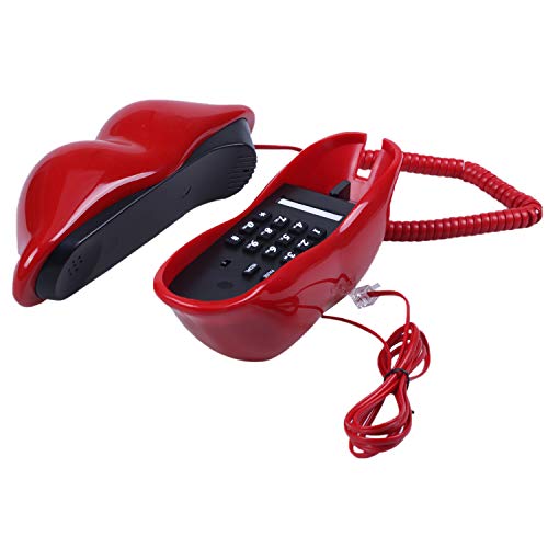 Andifany Novedad Sexy Rojo Boca Telefono con Diseno de Labios del Hogar por Cable Telefonico
