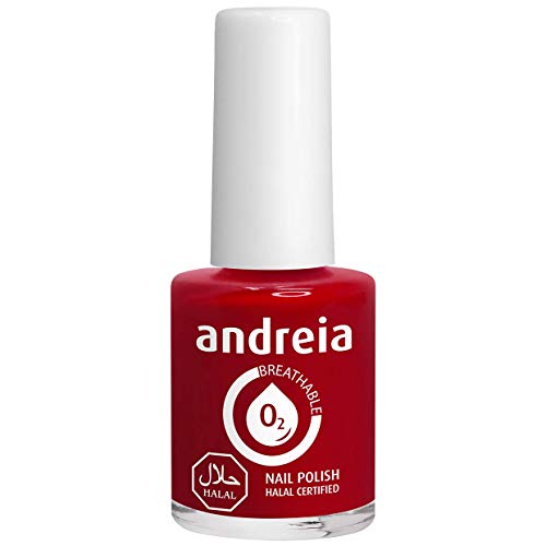 Andreia Halal Esmalte de Uñas Transpirable - Permeable Al Agua - Color B17 Roja - Sombras de Rosa | 10,5 ml