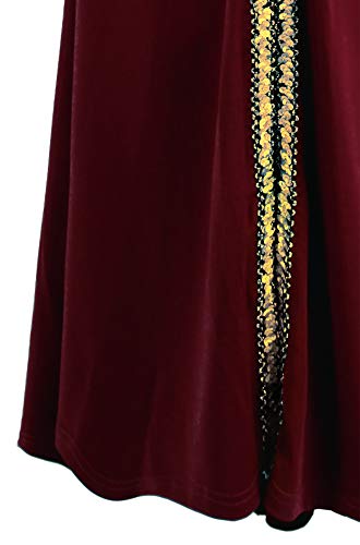 Angel-fashions Mujer Fuera del Hombro Vestidos de Noche Abertura (XXL, Vino Rojo)