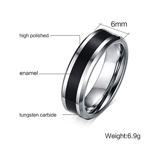 Anillo de acero de tungsteno de 6 mm, epoxi, de moda coreana, para hombre, original, simple, varias tendencias, joyería, 123, color, 40