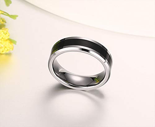 Anillo de acero de tungsteno de 6 mm, epoxi, de moda coreana, para hombre, original, simple, varias tendencias, joyería, 123, color, 40