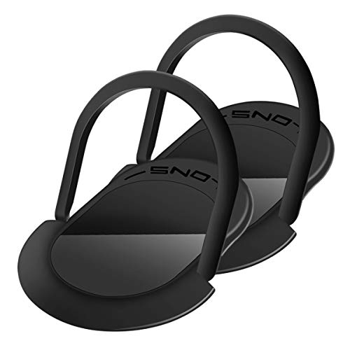 Anillo Soporte Teléfon, Finger Grip Ring 360 Degrees Soporte giratorio de metal para todos los teléfonos móviles, iPhones, tabletas y iPads - Negro
