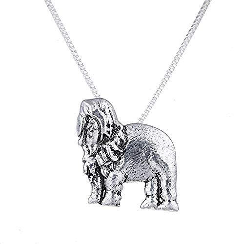 Animal Viejo Perro Pastor inglés Collar Miniatura Perros Figuras Colgantes dijes joyería de Moda para Mujeres Regalos de Pascua