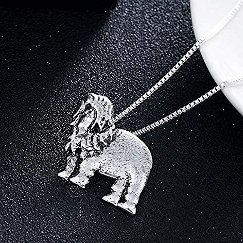 Animal Viejo Perro Pastor inglés Collar Miniatura Perros figuritas Colgante Encanto joyería de Moda para Mujeres Regalos de Pascua