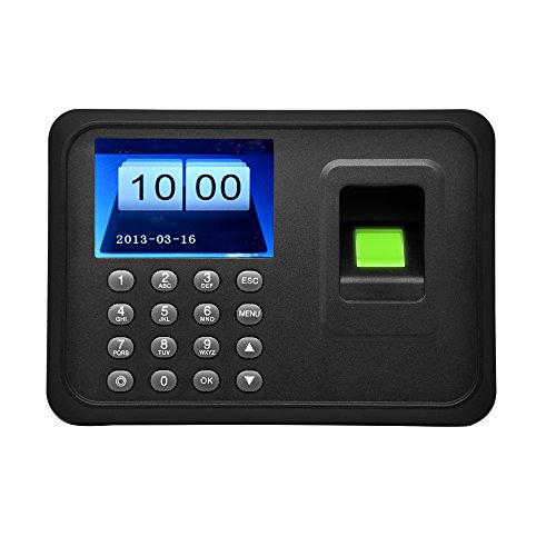 Anself 2.4 "TFT Máquina de asistencia biométrico de huellas digitales de LCD pantalla USB DC 5V / 1A con reloj del registrador de tiempo para empleados