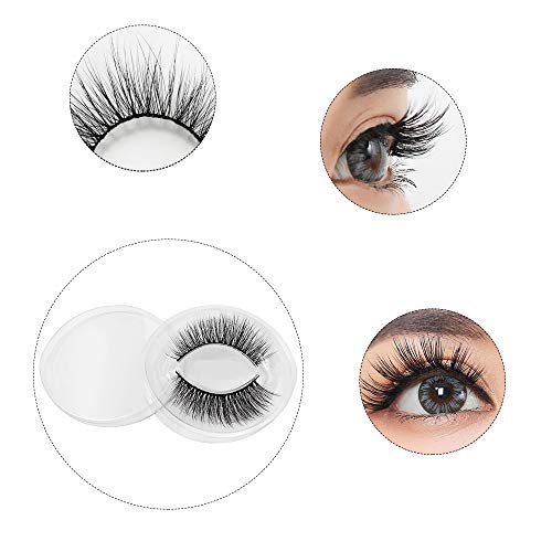 Anself 3D pestañas postizas 7 pares Diferentes estilos Pestañas postizas Banda invisible Natural Largo Grueso Pestaña negra Tira completa Reutilizable