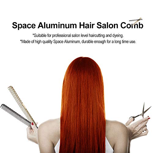 Anself Acero Inoxidable Peluquería Peine Pelo Peine de Acero Peluquería Corte de Pelo Peine METÁLICO