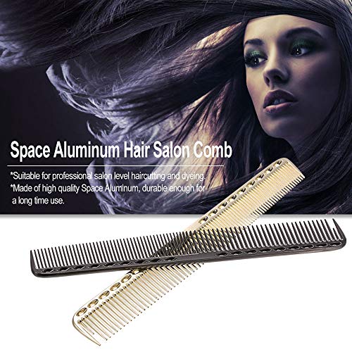 Anself Acero Inoxidable Peluquería Peine Pelo Peine de Acero Peluquería Corte de Pelo Peine METÁLICO