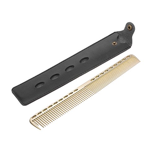 Anself Acero Inoxidable Peluquería Peine Pelo Peine de Acero Peluquería Corte de Pelo Peine METÁLICO