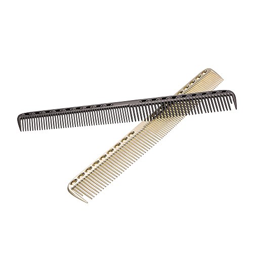 Anself Acero Inoxidable Peluquería Peine Pelo Peine de Acero Peluquería Corte de Pelo Peine METÁLICO