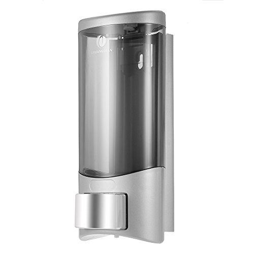 Anself chuangdian – Dispensador de jabón para pared Fijación Con tornillos 500 ml, plástico, plata