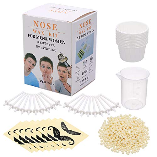 Anself Kit de depilación de nariz Kit de depilación de nariz Kit de cera Extractores de depilación de nariz de frijol de cera
